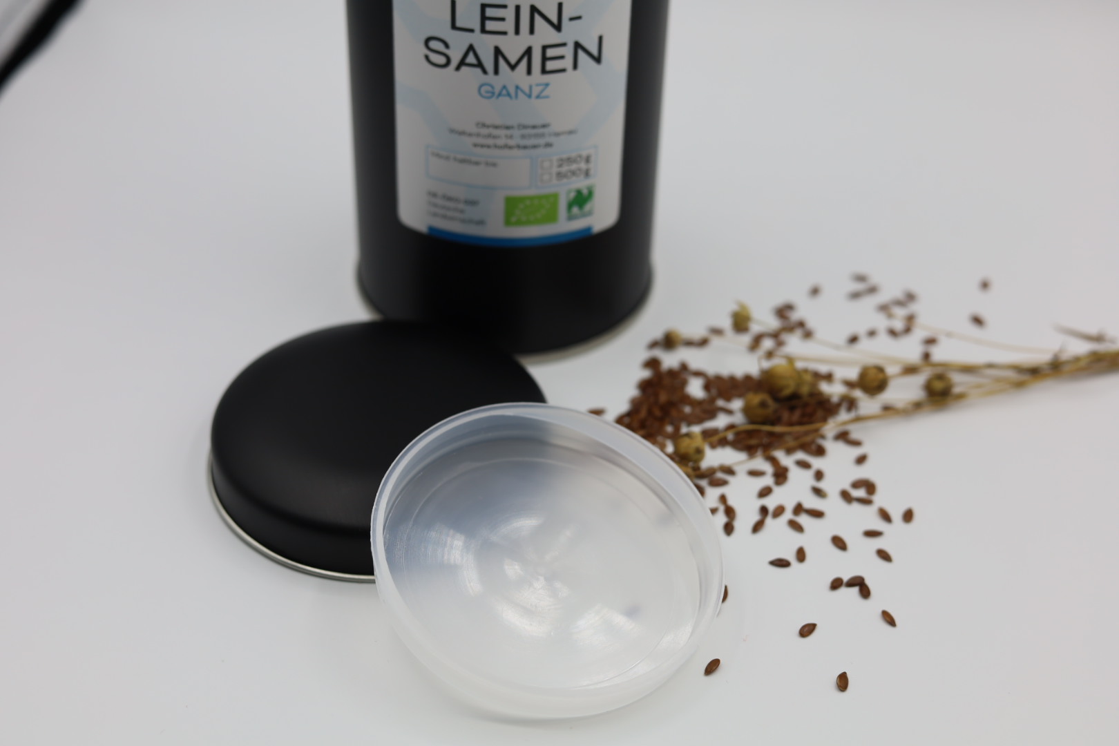 Bio-Leinsamen (ganz) in der Dose
