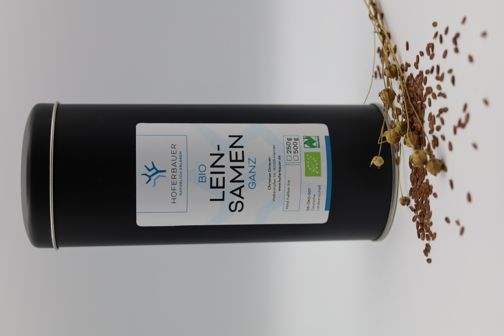 Bio-Leinsamen (ganz) in der Dose